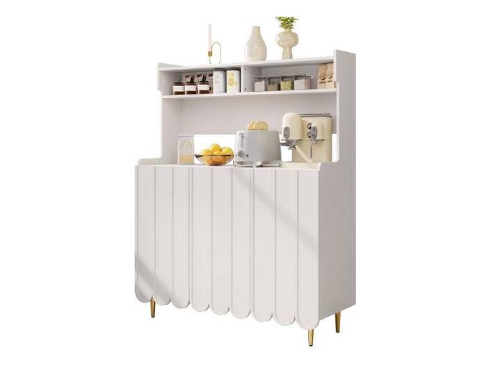 Tongtong Sideboard modernes Sideboard mit 3 Türen und 2 Fächern, 120 x 40 x 151 cm, das einen aufgeräumten Küchen- und Essbereich schafft, Weiß, weiß Tongtong Sideboard modernes Sideboard mit 3 Türen und 2 Fächern, 120 x 40 x 151 cm, das einen aufgeräumten Küchen- und Essbereich schafft, Weiß, weiß von OTTO