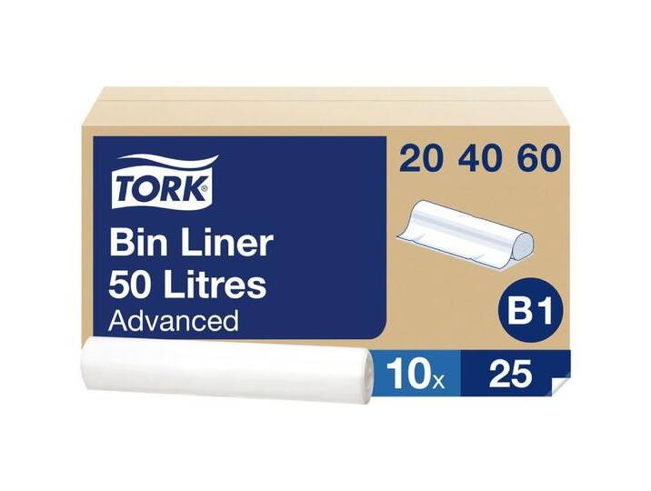 Tork TORK Mülleimer TORK 204060 Müllsack 50 l Transparent 1 St., weiß von OTTO