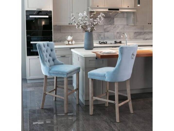 Totnz Stuhl Barhocker im Lounge-Stil, 2er-Set, blau, hellblau von OTTO