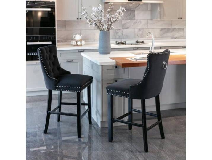 Totnz Stuhl Barhocker im Lounge-Stil, 2er-Set, schwarz, Schwarz von OTTO