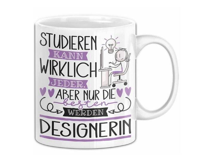Trendation Tasse Designerin Tasse Lustiges Geschenk Studieren Kann Wirklich Jeder Nur, weiß, Weiss von OTTO