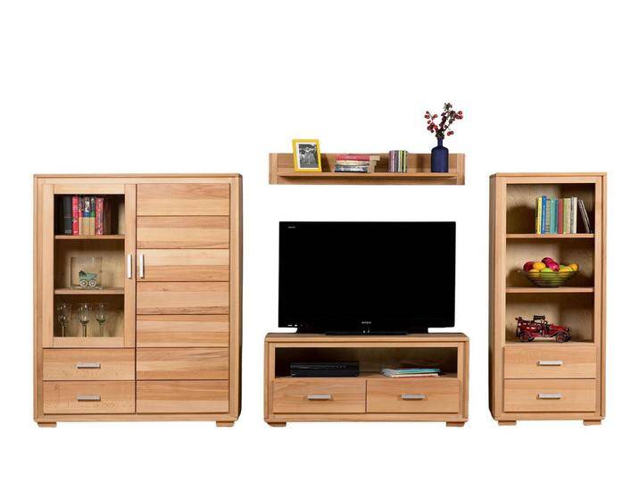 Trendmöbel24 Wohnwand Wohnkombination Genf Set V 4-teilig Kernbuche Massivholz, (Komplett-Set, 4-St., Regal, Lowboard, Highboard, Wandboard) von OTTO