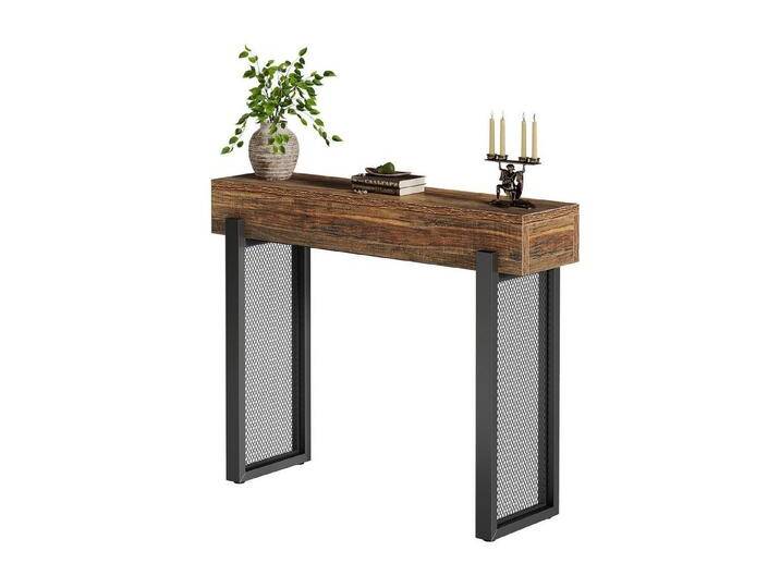 Tribesigns Konsolentisch mit Stauraum, 105cm Industrieller Eingangstisch mit Mesh Metallbeinen, braun Tribesigns Konsolentisch mit Stauraum, 105cm Industrieller Eingangstisch mit Mesh Metallbeinen, braun von OTTO