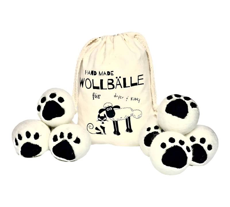 CULTZEN Trocknerball 6x Öko Wäschebälle Trocknerbälle Premium Schafwolle für Wäschetrockner (XL Set, 6-St., 100% hypoallergene Schafwolle), Biologischer Weichspüler Laundry & More EKO von Cultzen
