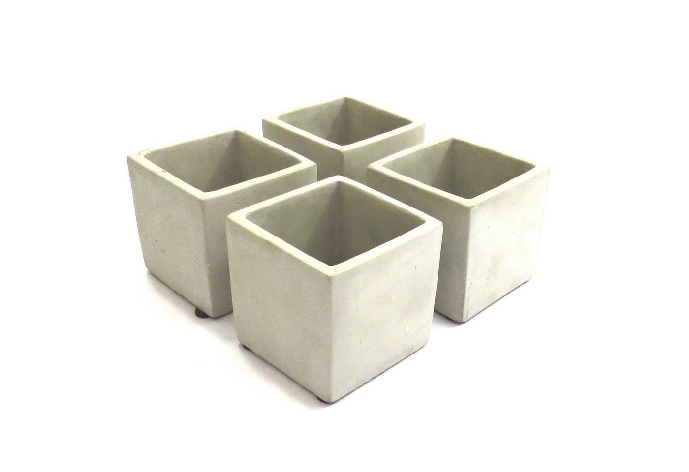 Übertopf Übertopf Beton Quadratisch 4er Set 9x9 cm Grau Modern, 4er Set von OTTO