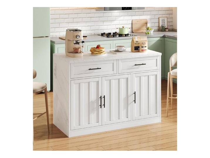 Ulife Kücheninsel mit verstellbare Einlegeböden,Metallgriffe,Handtuchhalter,Barbereich, USB-Anschlüsse,1,5m langes Netzkabel, geeignet für Wohnungen,Küchen von OTTO