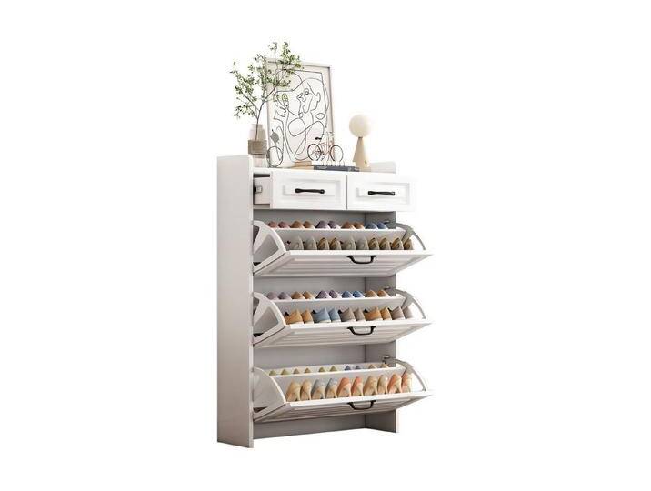 Ulife Schuhkommode mit drehbarem Schuhschrank,drei Klappen und zwei Schubladen, Maße: B80/T23.5/H120 cm, weiß Ulife Schuhkommode mit drehbarem Schuhschrank,drei Klappen und zwei Schubladen, Maße: B80/T23.5/H120 cm, weiß von OTTO