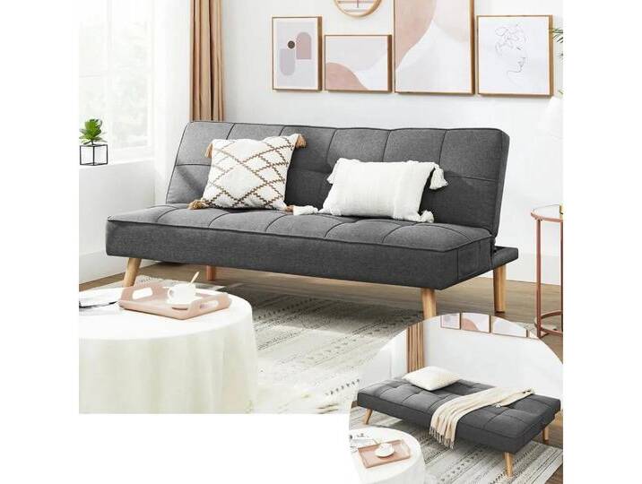 VASAGLE Schlafsofa klappbar Couch mit Bettfunktion 175x83x76cm Gästebett Grau, 1 Teile, klappbar, grau von OTTO