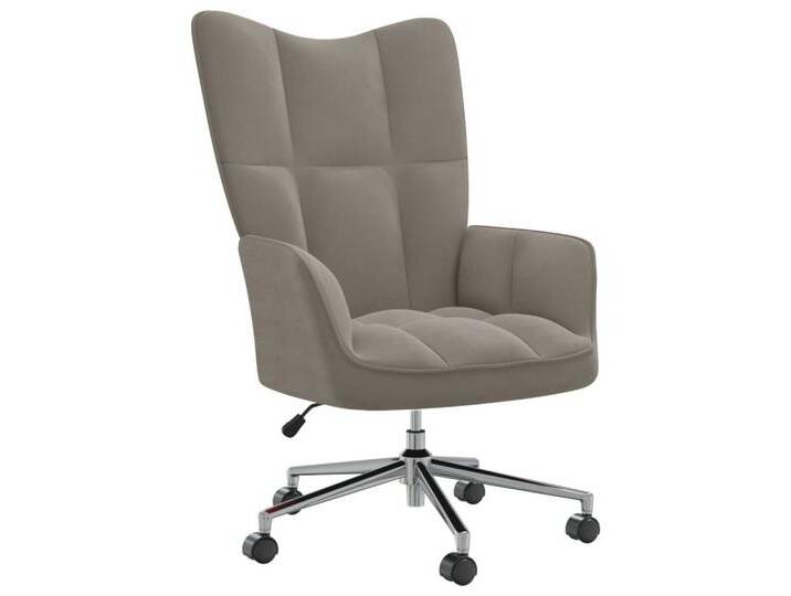 Vellora Drehstuhl Relaxsessel Samt (1 St), Um 360 Grad drehbar; Flauschig und prall, bunt grau, Hellgrau von OTTO