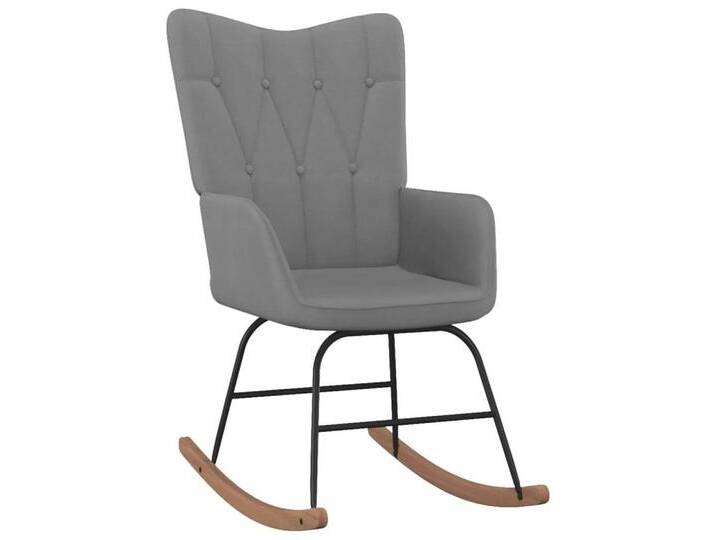 Vellora Schaukelsessel Schaukelsessel mit Hocker Stoff 61 x 78 x 98 cm (B x T x H) (1-St., 100% Polyester), Kautschukbaum-Massivholz, grau, 1 St. von OTTO