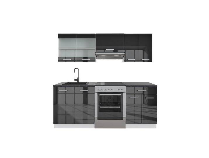 Vicco Küchenzeile R-Line, Anthrazit Hochglanz/Weiß, 200 cm ohne Arbeitsplatte, weiß, Ohne AP von OTTO