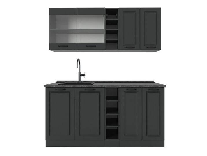 Vicco Küchenzeile R-Line, Anthrazit Landhaus/Anthrazit, 160 cm, AP Anthrazit, grau, Mit AP Anthrazit Vicco Küchenzeile R-Line, Anthrazit Landhaus/Anthrazit, 160 cm, AP Anthrazit, grau, Mit AP Anthrazit von OTTO