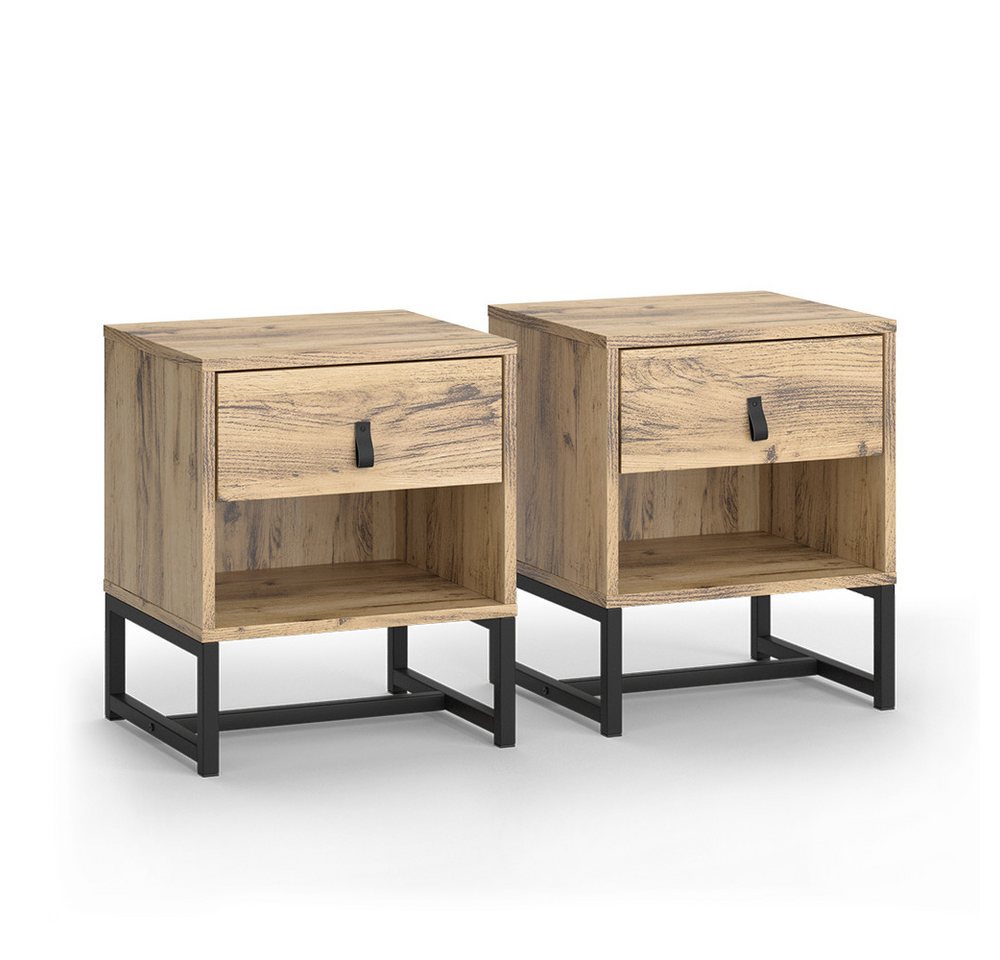 Vicco Nachtschrank Ezra, Eiche, 39 x 47 cm 2er Set Vicco Nachtschrank Ezra, Eiche, 39 x 47 cm 2er Set von Vicco
