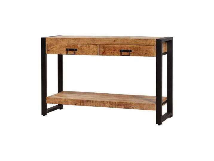 Villa Möbel Konsolentisch Konsolentisch Zavan (Packung, 1-St., 1 Konsolentisch), Mangoholz mit Metallrahmen im Indusrial-Style, beige von OTTO