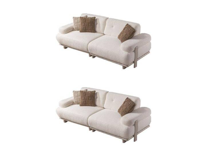 Villa Möbel Polstergarnitur Bully Creme Sofa Set, (Set, 2-tlg), mit Relax-/Bettfunktion durch verstellbare Rückenlehne, 3+2 von OTTO
