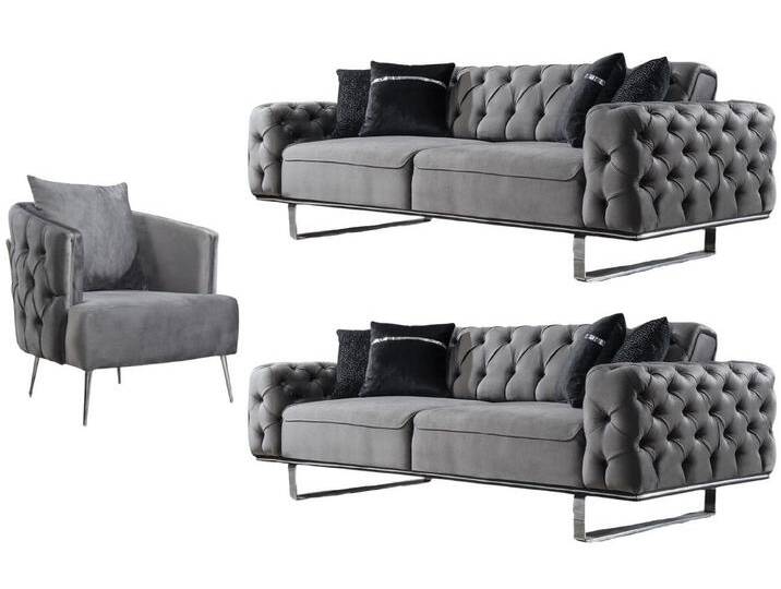 Villa Möbel Polstergarnitur Roma, (Set, 3-tlg), mit Relax-/Bettfunktion durch umklappbare Rückenlehne, 3 Sitzer+2 Sitzer+Sessel von OTTO