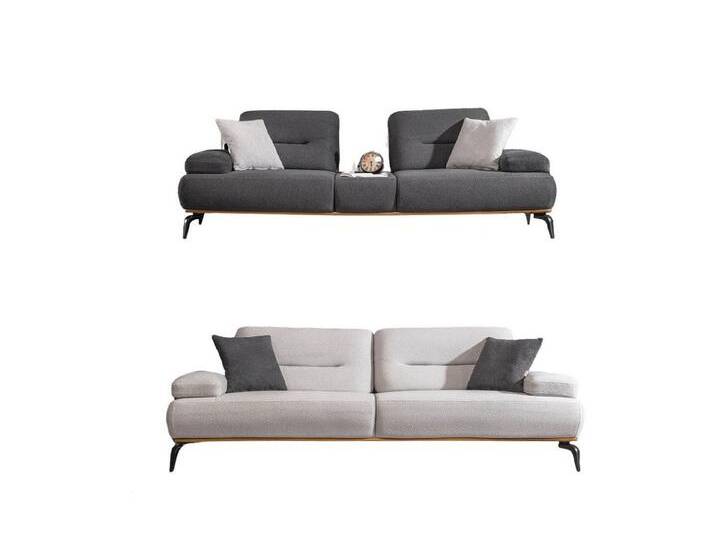 Villa Möbel Polstergarnitur Smooth, (Set, 2-tlg), mit Relax-/Bettfunktion durch verstellbare Rückenlehne, beige, Stellvariante:3+3 von OTTO