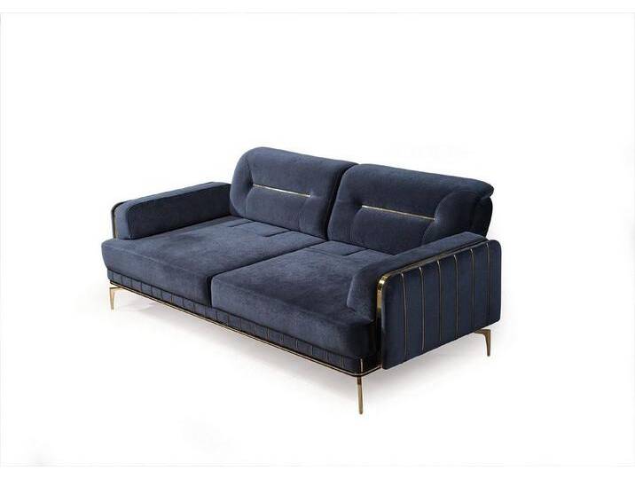 Villa Möbel Sofa Note, 1 Stk. 3-Sitzer, mit Relax-/Bettfunktion durch umklappbare Rückenlehne, blau, 3-Sitzer, Dunkelblau von OTTO