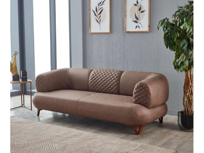 Villa Möbel Sofa Wicky, 1 Stk. 3-Sitzer, mit Relax-/Bettfunktion durch umklappbare Rückenlehne, braun, Stellvariante:3-Sitzer von OTTO