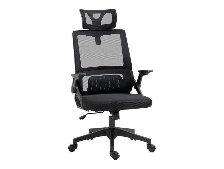 Vinsetto Bürostuhl Ergonomisch, Schreibtischstuhl mit Verstellbar Kopfstütze, Armlehne (Drehstuhl, 1 St), mit Wippfunktion, Lendenstütze, Mesh von OTTO