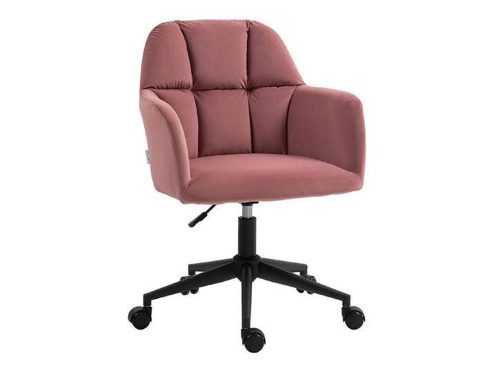 Vinsetto Bürostuhl mit Rollen, Ergonomischer Drehstuhl mit Samt-Optik (Drehstuhl, 1 St), Rosa 58 x 58,5 x 78-86 cm, rosa von OTTO