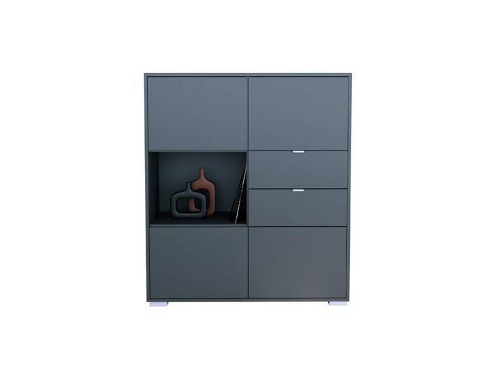 Vladon Highboard Milano (Highboard mit 4 Tür Anthrazit matt, 2 Schubladen Anthrazit matt, Made in Germany), Korpus Anthrazit matt (103 x 118 x 37 cm) von OTTO