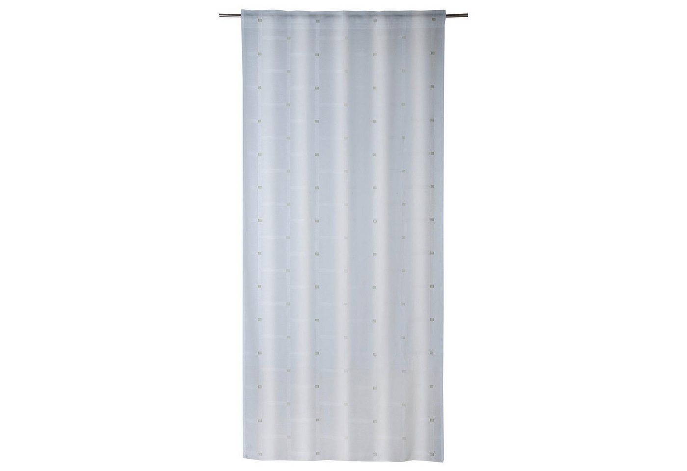 Vorhang Schlaufenschal, Weiß, Grün, B 135 cm, L 245 cm, (1 St), verdeckte Schlaufen, transparent, Polyester, grüne Kästchen-Musterung von OTTO