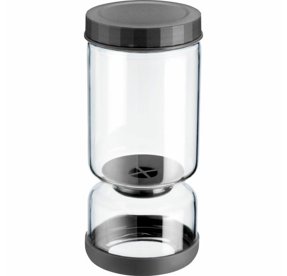 WESTMARK Vorratsdose Abtropfglas 1 Stk – Einlegeglas, zum Abtropfen und Servieren, 1300 ml, Borosilikat Glas, Silikon, PP von WESTMARK