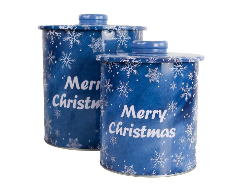Expo Börse Vorratsdose Dosen mit Motiv Keksdosen 2er-Set mit weihnachtlichem Aufdruck, Metall, mit Griff von Expo Börse