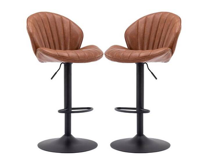 WAHSON OFFICE CHAIRS Barhocker 2er Set Barstuhl Bistrohocker mit Lehne, braun, Braun-pu WAHSON OFFICE CHAIRS Barhocker 2er Set Barstuhl Bistrohocker mit Lehne, braun, Braun-pu von OTTO