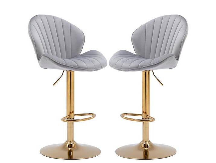 WAHSON OFFICE CHAIRS Barhocker 2er Set Barstuhl Bistrohocker mit Lehne, grau, Grau WAHSON OFFICE CHAIRS Barhocker 2er Set Barstuhl Bistrohocker mit Lehne, grau, Grau von OTTO