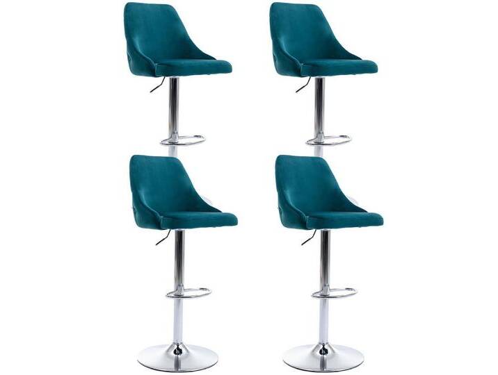 WAHSON OFFICE CHAIRS Barhocker Barstuhl 2er Set Bistrohocker mit Lehne, blau, 4, Blau von OTTO