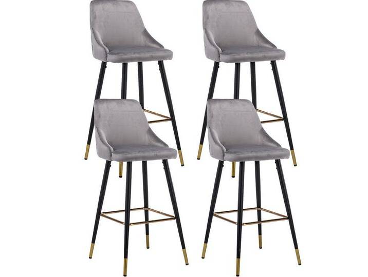 WAHSON OFFICE CHAIRS Barhocker Barstuhl 2er Set Bistrohocker mit Lehne, grau, 4, Grau WAHSON OFFICE CHAIRS Barhocker Barstuhl 2er Set Bistrohocker mit Lehne, grau, 4, Grau von OTTO