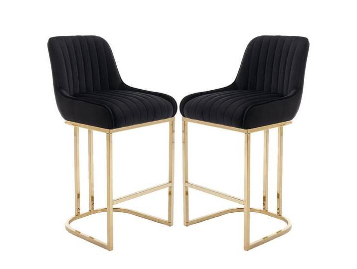 WAHSON OFFICE CHAIRS Barhocker Samt 2/4er Set Küchenhocker mit Lehne, schwarz, 2, Schwarz WAHSON OFFICE CHAIRS Barhocker Samt 2/4er Set Küchenhocker mit Lehne, schwarz, 2, Schwarz von OTTO
