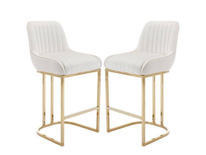 WAHSON OFFICE CHAIRS Barhocker Samt 2/4er Set Küchenhocker mit Lehne, weiß, 2, Weiß WAHSON OFFICE CHAIRS Barhocker Samt 2/4er Set Küchenhocker mit Lehne, weiß, 2, Weiß von OTTO