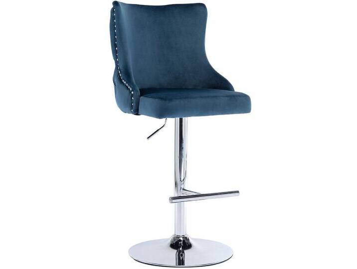 WAHSON OFFICE CHAIRS Barhocker höhenverstellbar Barstuhl aus Samt mit Löwenkopf 2er Set, blau, Blau WAHSON OFFICE CHAIRS Barhocker höhenverstellbar Barstuhl aus Samt mit Löwenkopf 2er Set, blau, Blau von OTTO