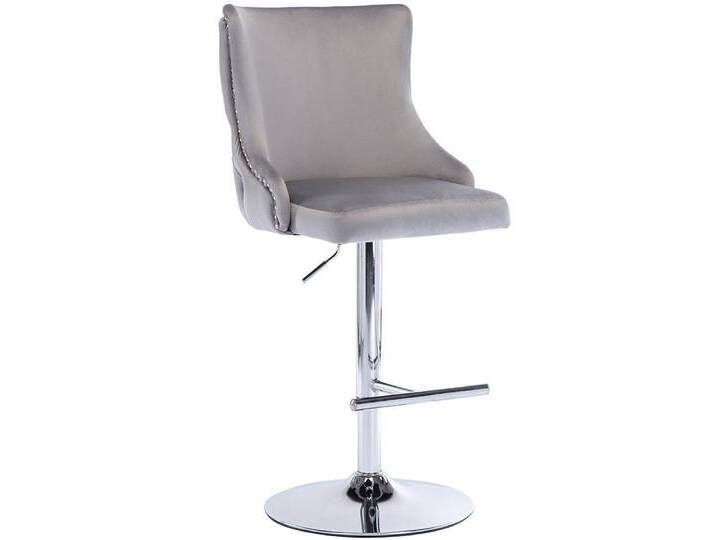 WAHSON OFFICE CHAIRS Barhocker höhenverstellbar Barstuhl aus Samt mit Löwenkopf 2er Set, grau, Grau WAHSON OFFICE CHAIRS Barhocker höhenverstellbar Barstuhl aus Samt mit Löwenkopf 2er Set, grau, Grau von OTTO