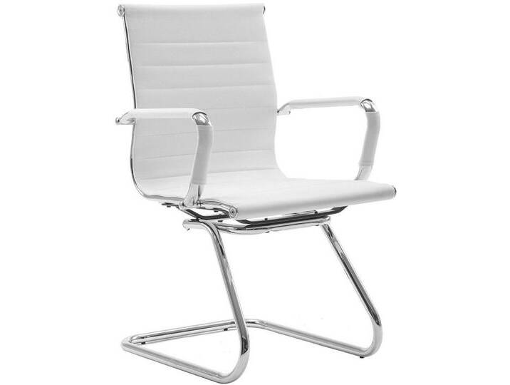WAHSON OFFICE CHAIRS Bürostuhl 2 PU-Leder-Freischwinger Besucherstühle mit Chromgestell, weiß, Weiß WAHSON OFFICE CHAIRS Bürostuhl 2 PU-Leder-Freischwinger Besucherstühle mit Chromgestell, weiß, Weiß von OTTO