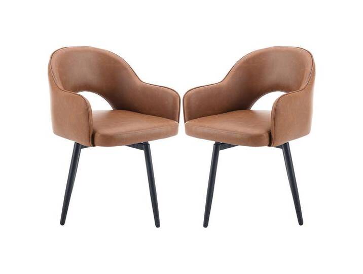 WAHSON OFFICE CHAIRS Esszimmerstuhl 2er Set Drehstuhl Samt Modern Küchenstühle Polsterstuhl, braun, Kunstleder, Braun WAHSON OFFICE CHAIRS Esszimmerstuhl 2er Set Drehstuhl Samt Modern Küchenstühle Polsterstuhl, braun, Kunstleder, Braun von OTTO