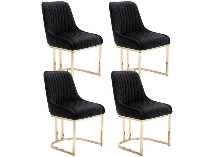 WAHSON OFFICE CHAIRS Esszimmerstuhl 2er Set Küchenstuhl mit goldene Stuhlbeine, schwarz, 4, Schwarz WAHSON OFFICE CHAIRS Esszimmerstuhl 2er Set Küchenstuhl mit goldene Stuhlbeine, schwarz, 4, Schwarz von OTTO