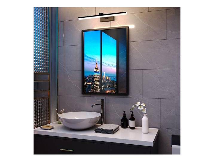 WDWRITTI Badspiegel mit Led Beleuchtung 50x70 80x60 100x60 Schwarz eckig Metall Rahmen (Spiegel Bad Schwarz Wandspiegel, mit 60cm LED Spiegelleuchte, Kaltweiß 6500K, 180° Drehbar, Dehnbar) von OTTO