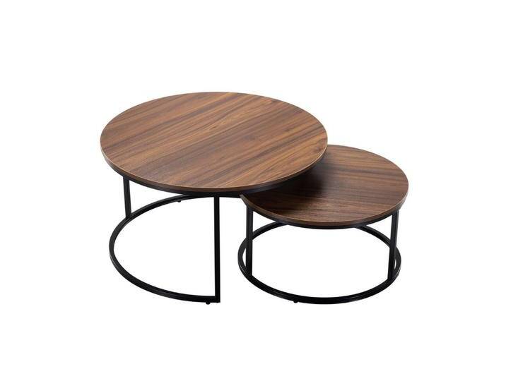 WISHDOR Couchtisch 2-teiliges Couchtisch-Set (Stabiler Eisenrahmen & leicht zu reinigende MDF-Tischplatte, 2-St), Ideal für Wohnzimmer & Büro, Platzsparendes stapelbares Design von OTTO