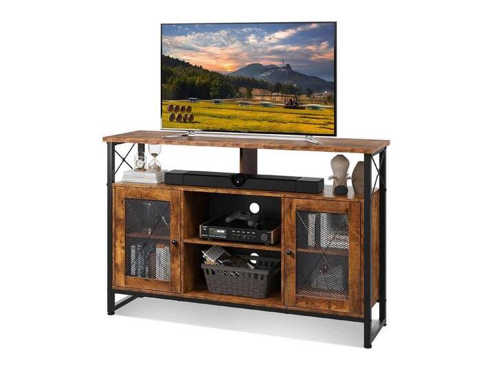 WLIVE Lowboard 128 cm TV Schrank mit Stauraum, TV Board für Fernseher bis zu 55 Zoll (Fernsehtisch mit Türen & Regalen, 1), Sideboard für Wohnzimmer, Esszimmer, Büro von OTTO