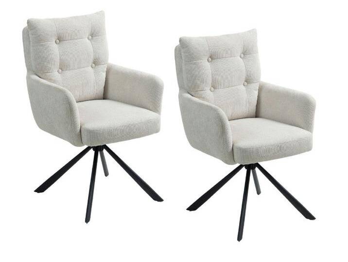 WOLF MÖBEL Esszimmerstuhl SEBA Drehstuhl BOOM 180° creme, 2er SET (61x67x96), SEBA Drehstuhl BOOM 180° creme, 2er SET von OTTO
