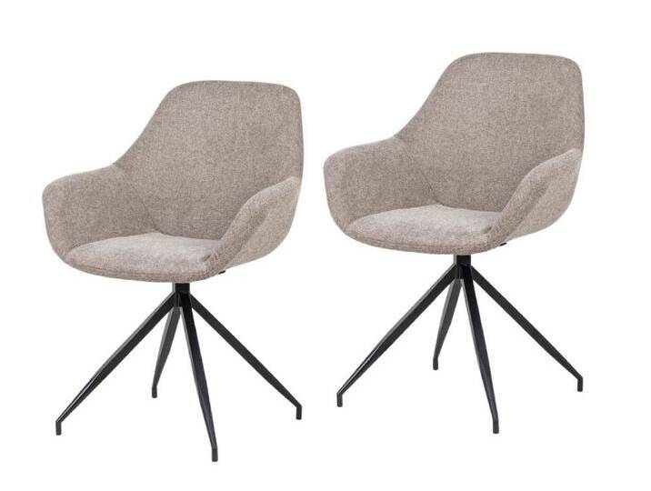 WOLF MÖBEL Esszimmerstuhl SEBA Drehstuhl Hudson 180° taupe, 2er SET (50x57x88), SEBA Drehstuhl Hudson 180° taupe, 2er SET von OTTO