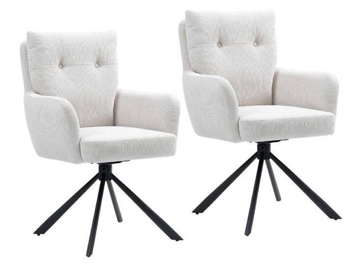 WOLF MÖBEL Esszimmerstuhl SEBA Drehstuhl Mark 180° creme, 2er SET (60x67x95), SEBA Drehstuhl Mark 180° creme, 2er SET von OTTO