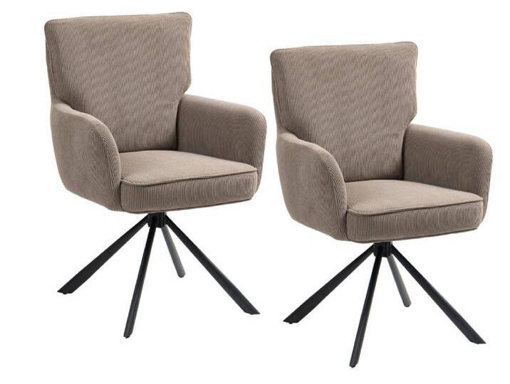 WOLF MÖBEL Esszimmerstuhl SEBA Drehstuhl Rock 180° braun, 2er SET (61x67x96), SEBA Drehstuhl Rock 180° braun, 2er SET, braun von OTTO