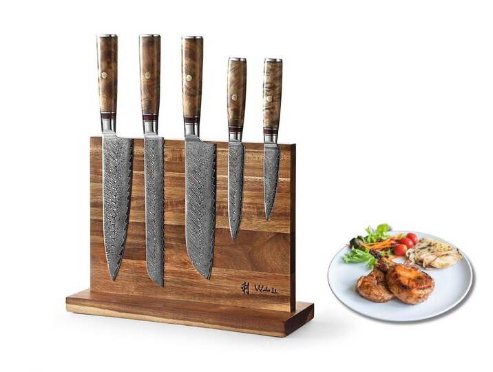 Wakoli Magnet-Messerblock Culinary Sycamore I 5 Küchenmesser & magnetischer Messerblock von OTTO