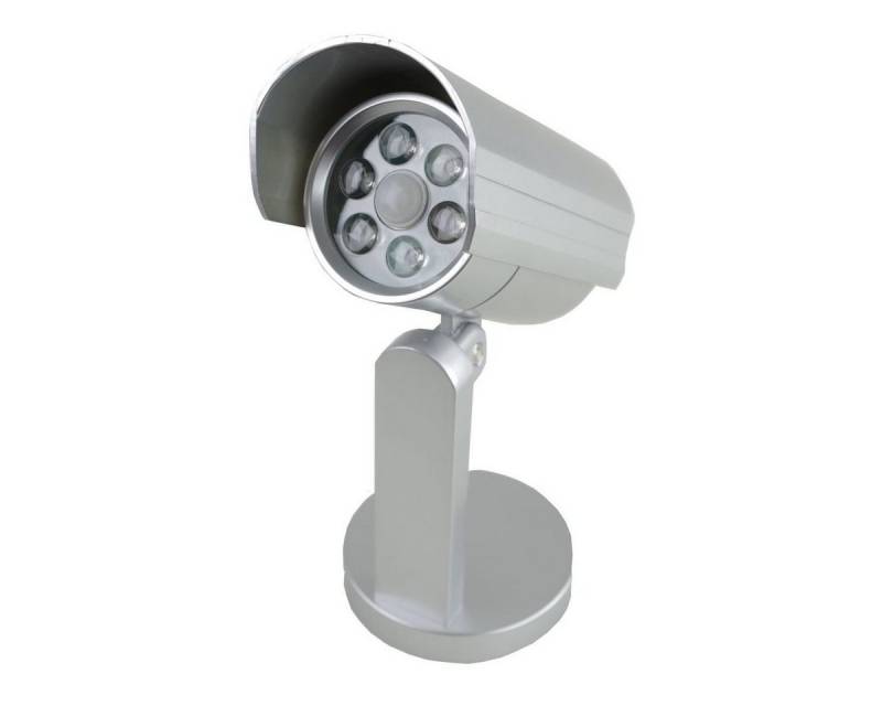 Überwachungskamera Attrappe Wandlampe als Kameraattrappe Silber mit Bewegungssensor und 6 LEDs (inkl. Wandhalterung) von OTTO