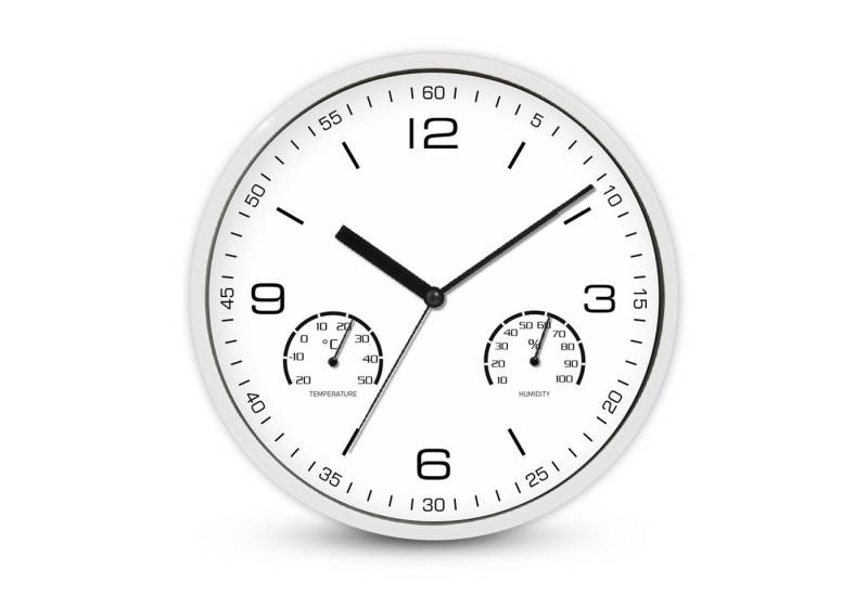 Wanduhr Analoge Wanduhr mit Thermo- und Hygrometer von OTTO